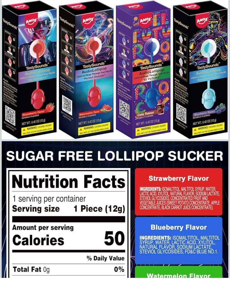 حلوة الموسيقTastySounds Audio Lollipop طعم بلو بيري